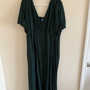 Green Button-Down Dress